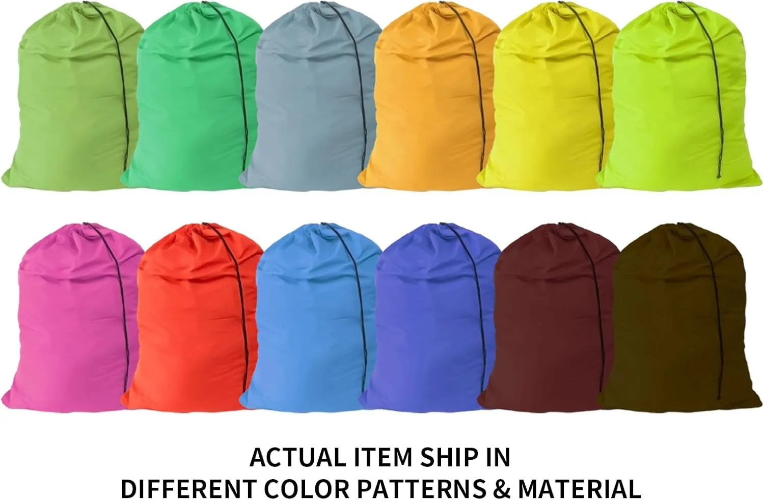 Extra Large Nylon Laundry Bag Travel Laundry Bags with Drawstring Closure Fit a Laundry Basket or Hamper for college dorm and apartment dwellers Machine Washable 30"x40" (Mixed Color 12 Pack)
