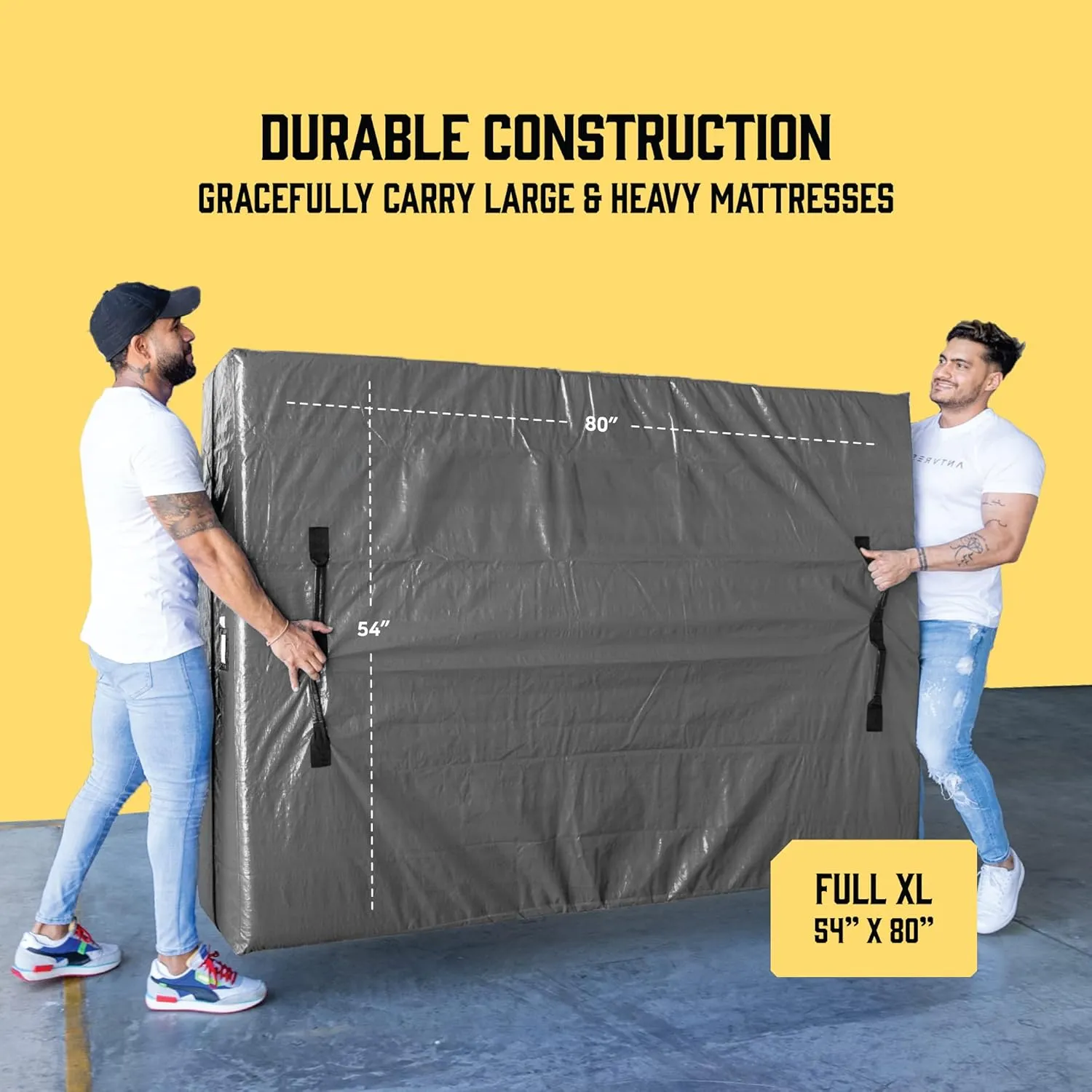 Extra-Thick Mattress Bags for Moving - Full XL Size - Reusable Mattress Storage with Zipper, 8 Handles