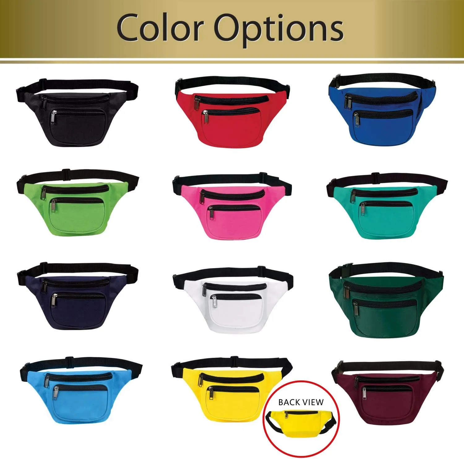 Fanny Pack, AirBuyW 3 Zippered Compartments Adjustable Strap Crossbody Festival Workout Concert Traveling Running Biking Sport Fashion Waist Fanny Pack Bag For Women Men Yellow