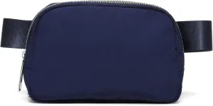 Fanny Pack Crossbody Bag Trendy Waterproof Small Cross Body Purse for Women Men Fashion Waist Packs Mini Belt Bag Pouch Chest Bum Hip Bag Lulu Dupes for Travel Vacation Running True Navy