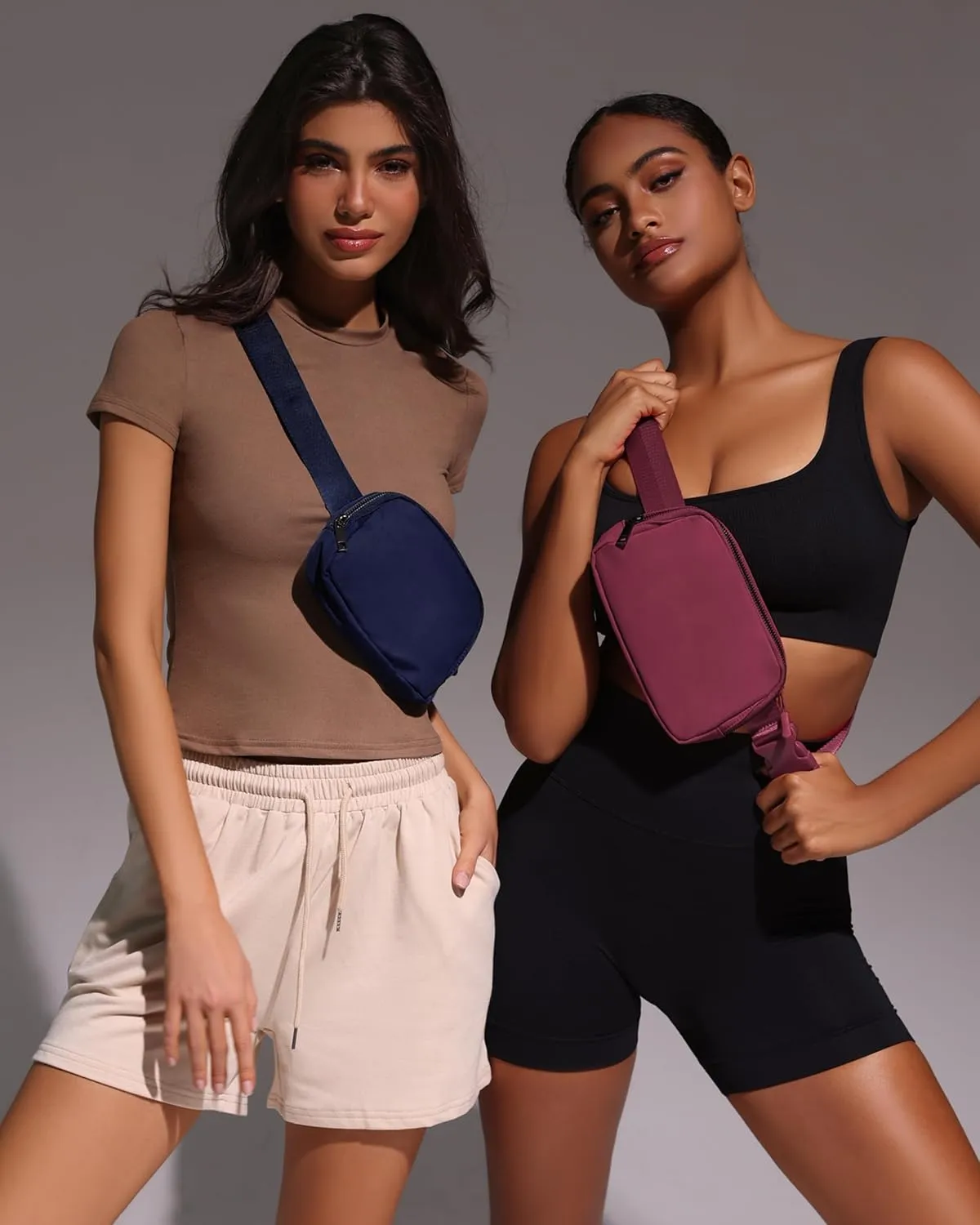Fanny Pack Crossbody Bag Trendy Waterproof Small Cross Body Purse for Women Men Fashion Waist Packs Mini Belt Bag Pouch Chest Bum Hip Bag Lulu Dupes for Travel Vacation Running True Navy