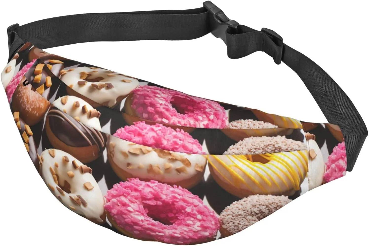 Fanny Pack Different Flavors Of Doughnuts Waist Pack For Women Men Waterproof Belt Bag With Adjustable Belt Casual Crossbody Bag Travel Waist Bag For Sports Running Cycling