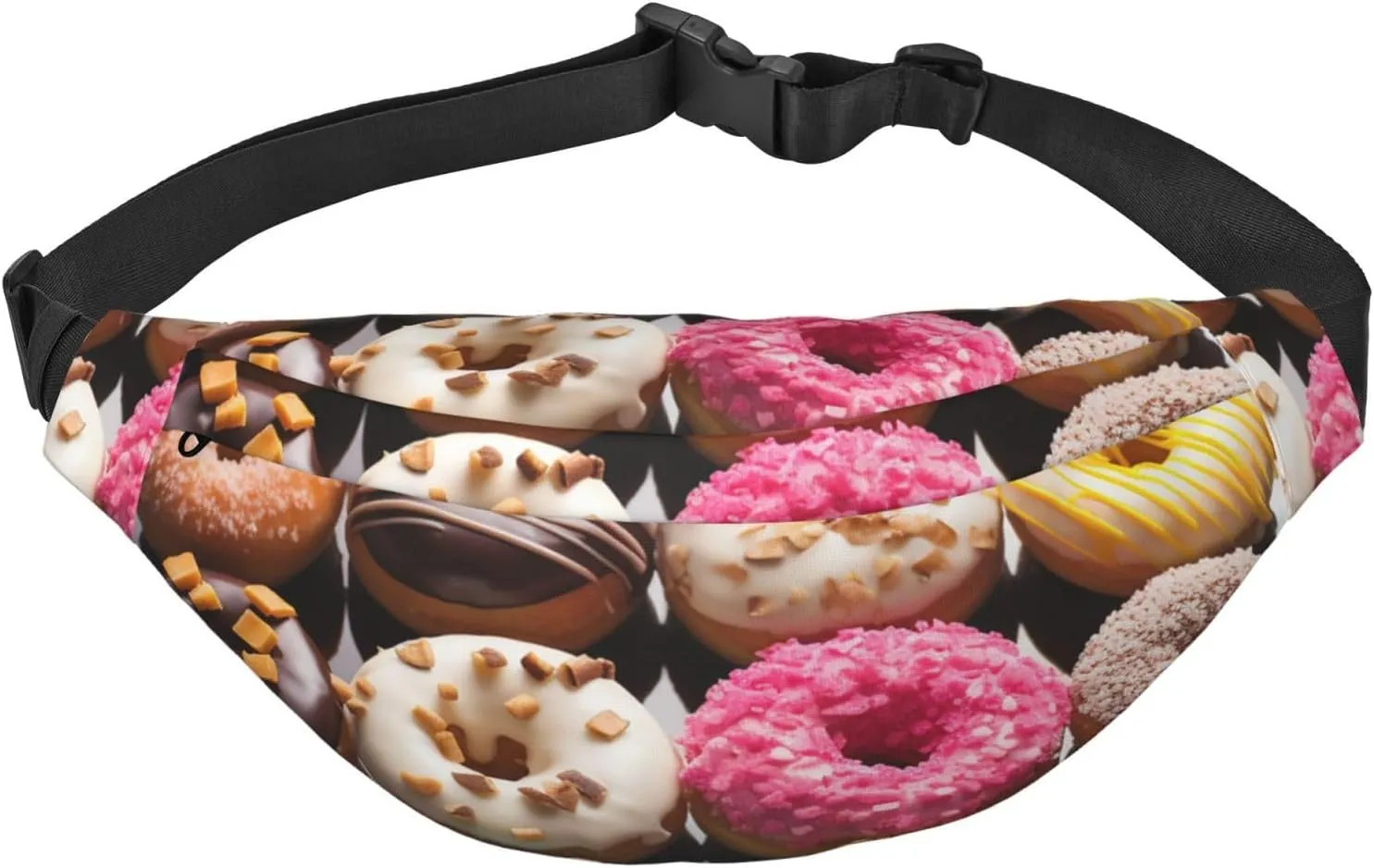 Fanny Pack Different Flavors Of Doughnuts Waist Pack For Women Men Waterproof Belt Bag With Adjustable Belt Casual Crossbody Bag Travel Waist Bag For Sports Running Cycling