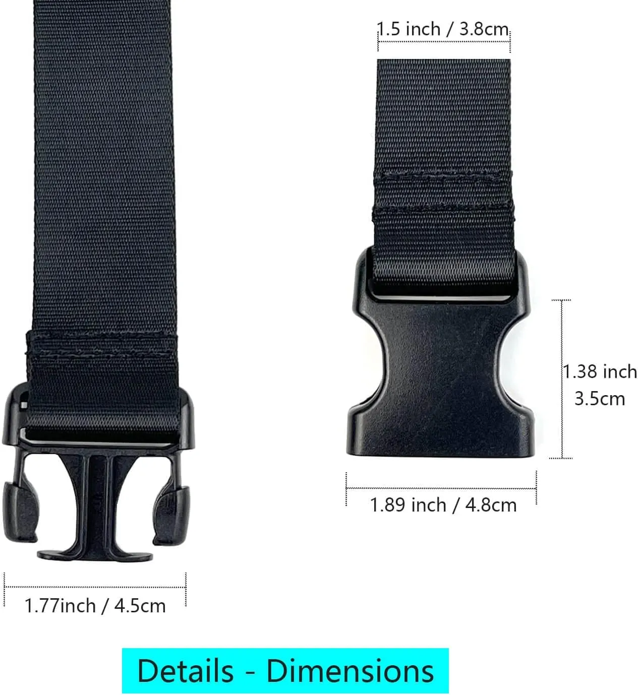 Fanny Pack Extender Belt | Elastic Strap Extender for Bum Bag & Crossbody Bags in Black