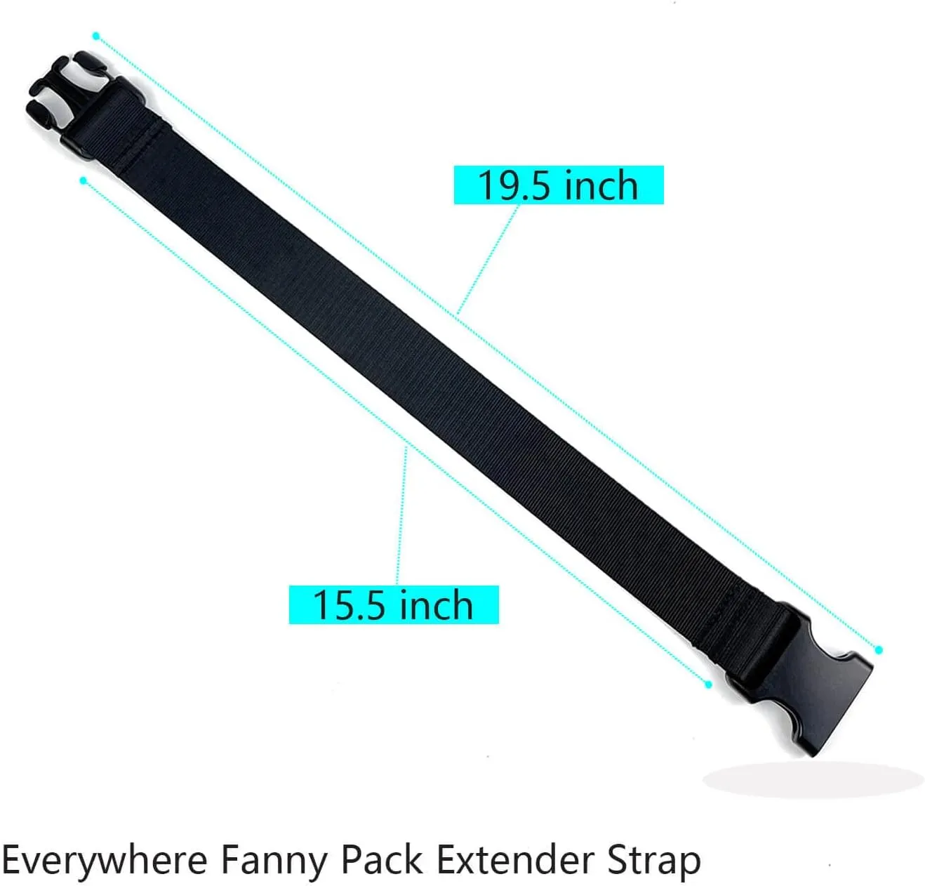 Fanny Pack Extender Belt | Elastic Strap Extender for Bum Bag & Crossbody Bags in Black