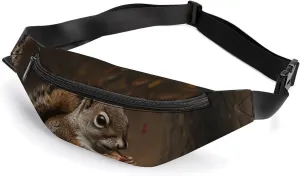 Fanny Pack for Men Women Belt Bag A Squirrel Eats Crossbody Waist Pack for Travel Walking Running Bum Bags