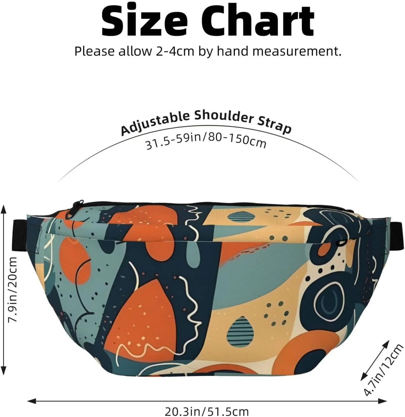 Fanny Pack for Men Women Patterns with Different Shapes Belt Bag with Adjustable Strap Fashion Waist Bag Waist Pack for Travel