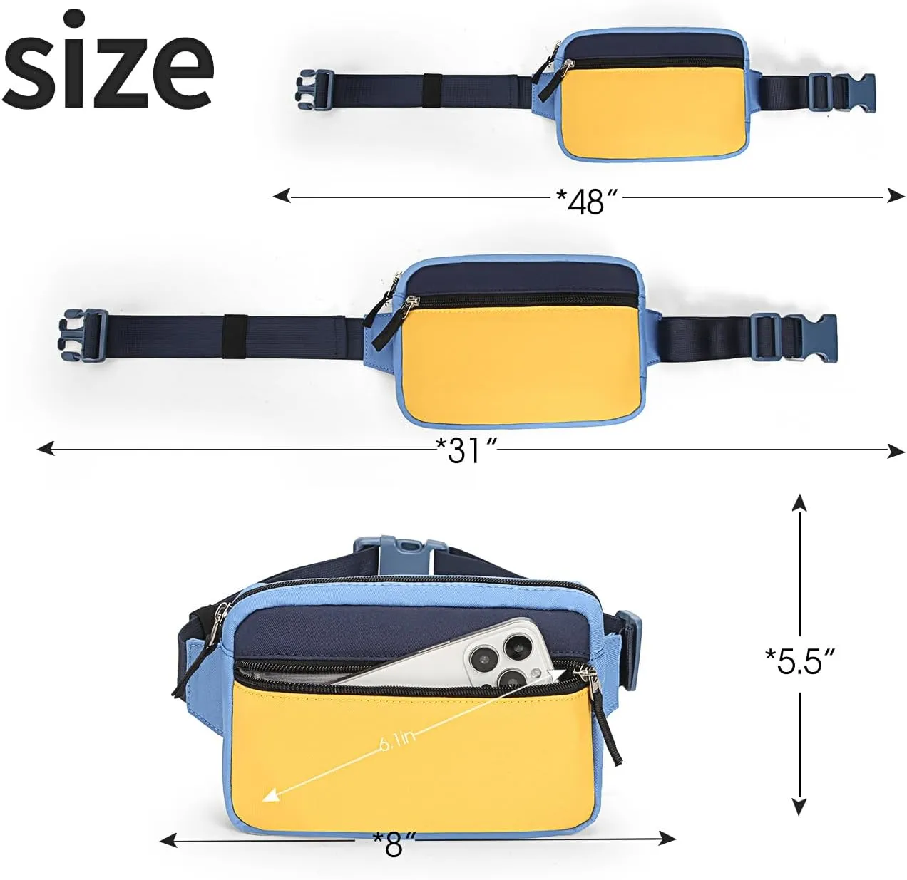 Fanny Pack for Teens, Belt Bag Cute Crossbody Waist Bag Gift
