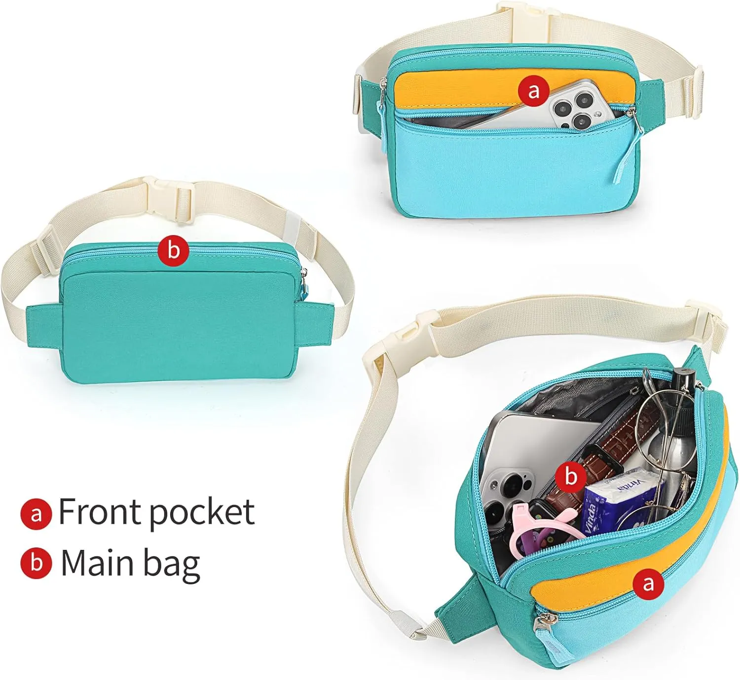 Fanny Pack for Teens, Belt Bag Cute Crossbody Waist Bag Gift