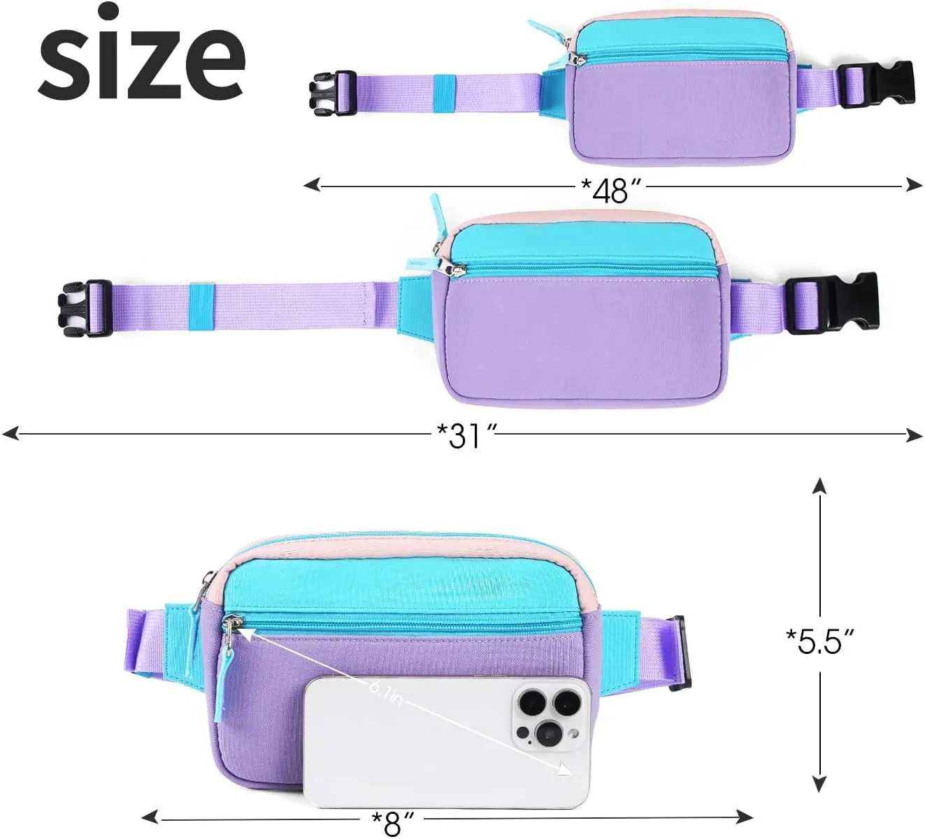 Fanny Pack for Teens, Belt Bag Cute Crossbody Waist Bag Gift