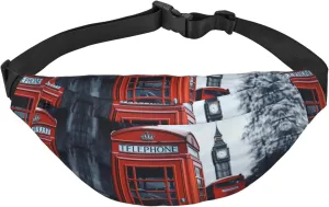Fanny Pack for Women Mem Fashion Waist Packs Crossbody England UK Retro London Telephone Belt Bag with Adjustable Strap Waist Bag