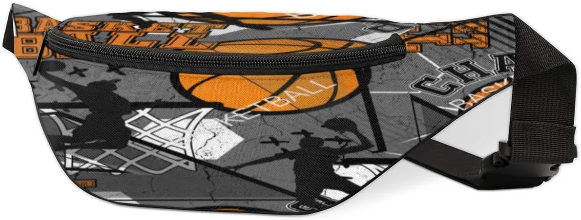 Fanny Pack for Women Men Basketball Waist Pack Crossbody Bag with Adjustable Straps for Hiking Running Walking Travel Cycling