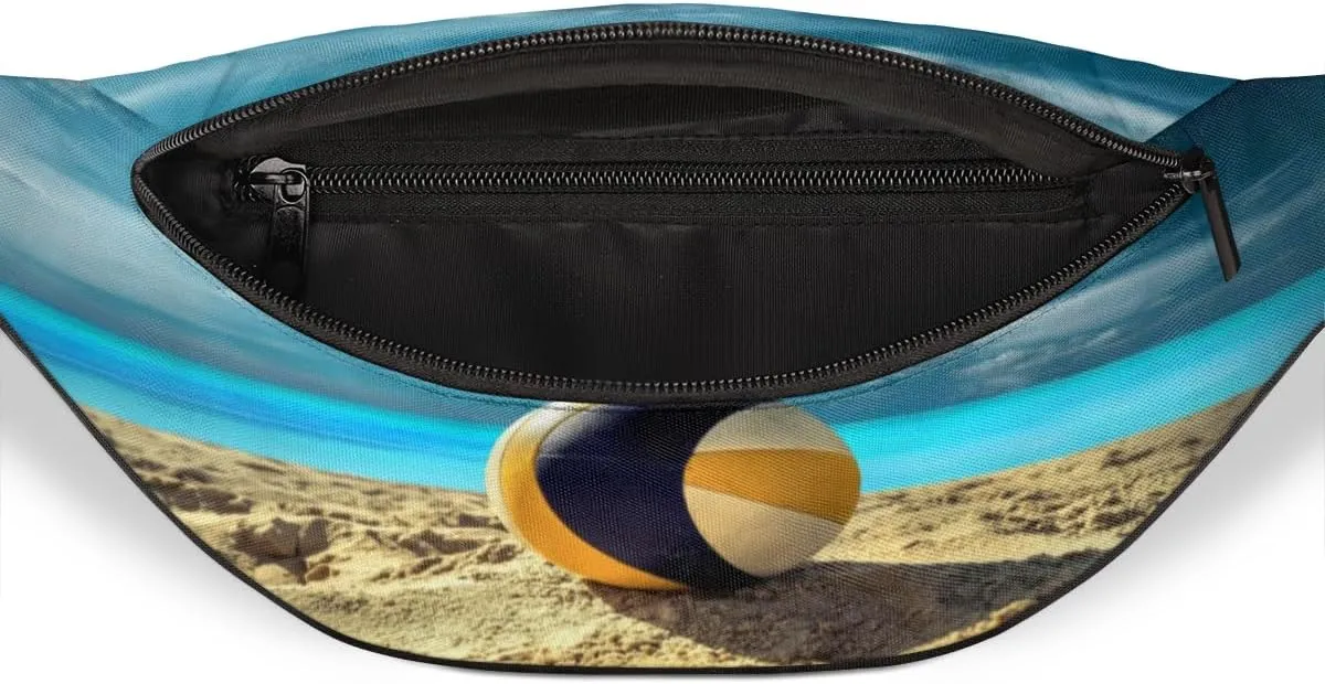 Fanny Pack for Women Men Beach Volley Ball Sport Waist Pack Crossbody Bag with Adjustable Straps for Hiking Running Walking Travel Cycling