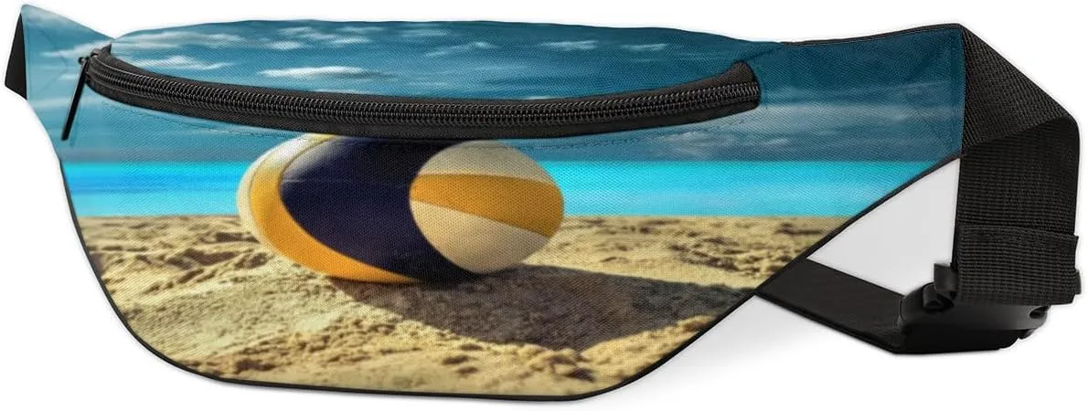 Fanny Pack for Women Men Beach Volley Ball Sport Waist Pack Crossbody Bag with Adjustable Straps for Hiking Running Walking Travel Cycling