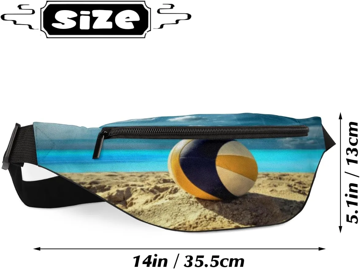 Fanny Pack for Women Men Beach Volley Ball Sport Waist Pack Crossbody Bag with Adjustable Straps for Hiking Running Walking Travel Cycling
