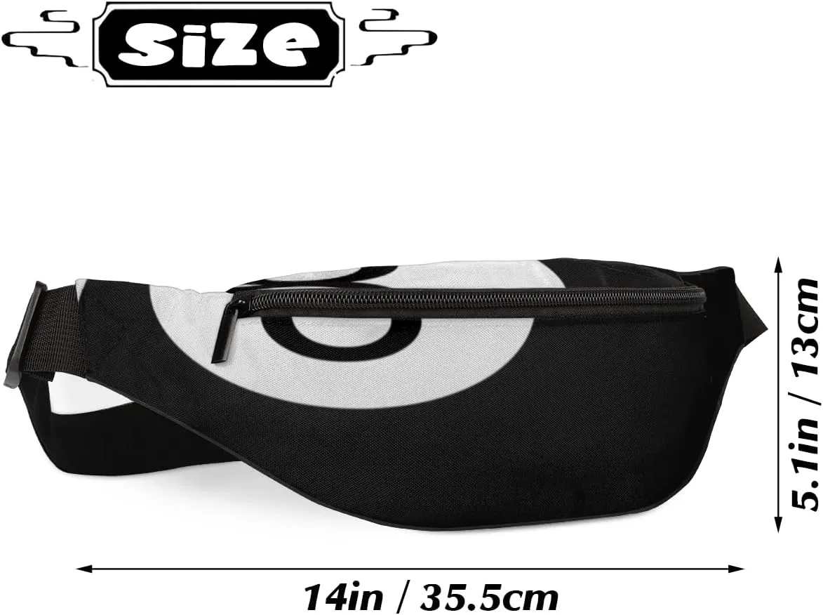 Fanny Pack for Women Men Billiard Ball Waist Pack Crossbody Bag with Adjustable Straps for Hiking Running Walking Travel Cycling