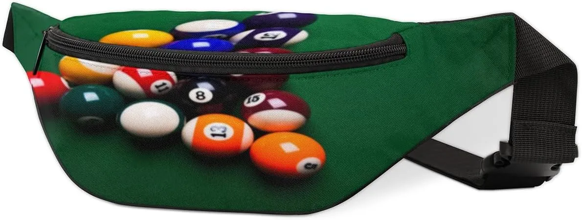 Fanny Pack for Women Men Billiard Balls Waist Pack Crossbody Bag with Adjustable Straps for Hiking Running Walking Travel Cycling