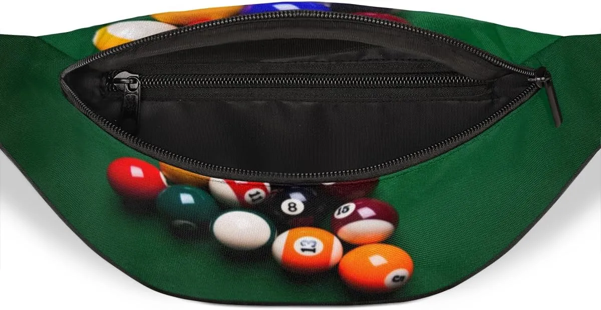 Fanny Pack for Women Men Billiard Balls Waist Pack Crossbody Bag with Adjustable Straps for Hiking Running Walking Travel Cycling
