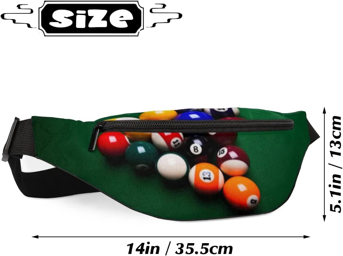 Fanny Pack for Women Men Billiard Balls Waist Pack Crossbody Bag with Adjustable Straps for Hiking Running Walking Travel Cycling