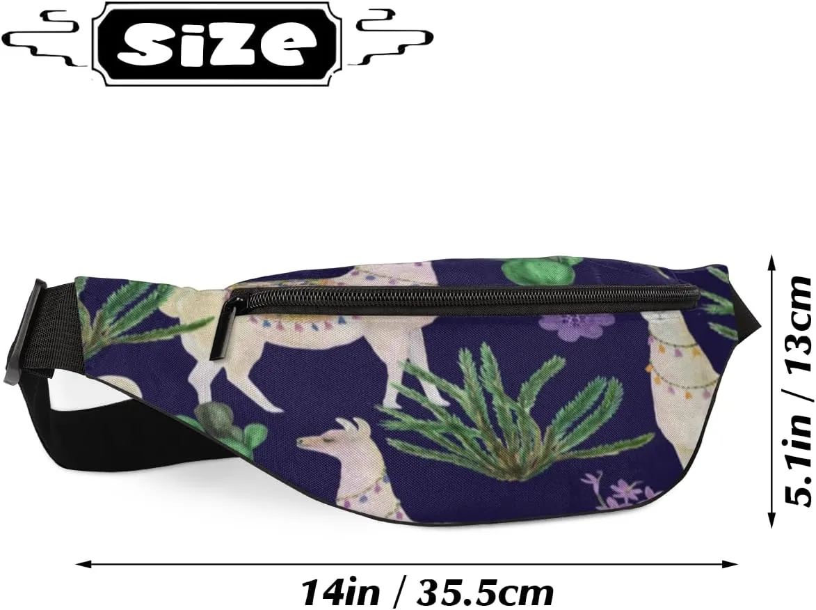 Fanny Pack for Women Men Cactus Goat Flower Waist Pack Crossbody Bag with Adjustable Straps for Hiking Running Walking Travel Cycling