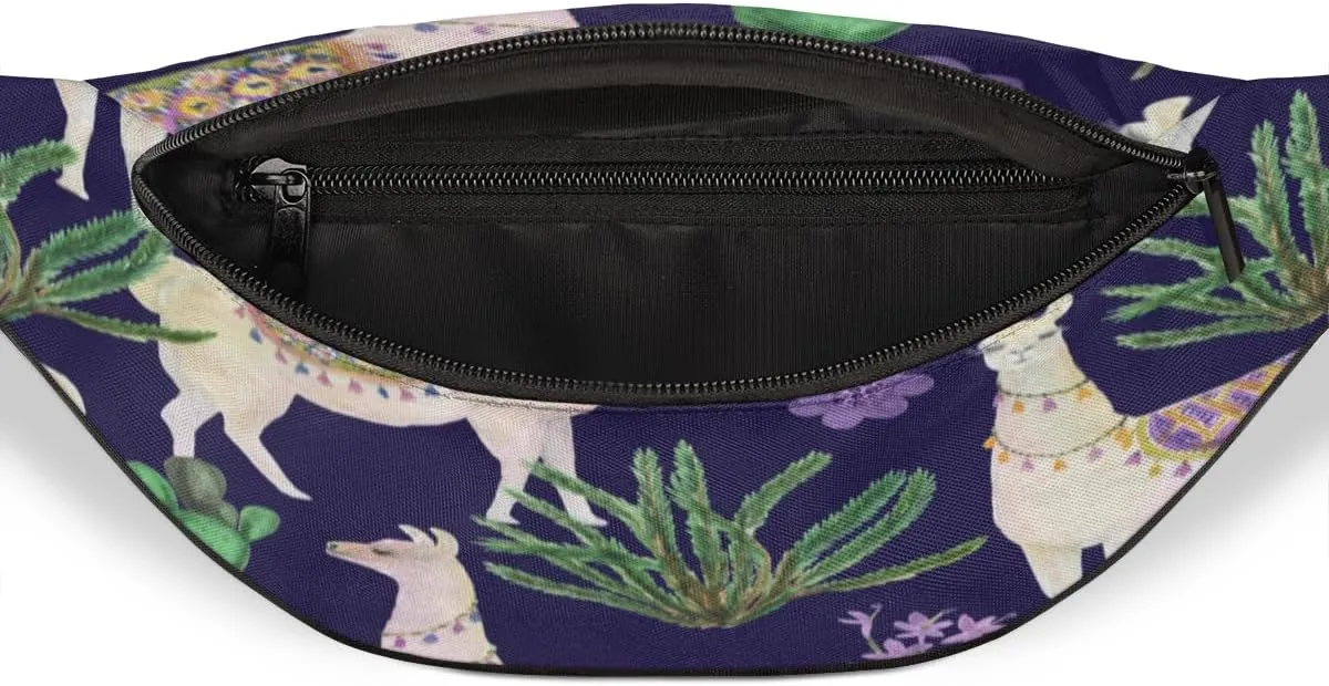 Fanny Pack for Women Men Cactus Goat Flower Waist Pack Crossbody Bag with Adjustable Straps for Hiking Running Walking Travel Cycling