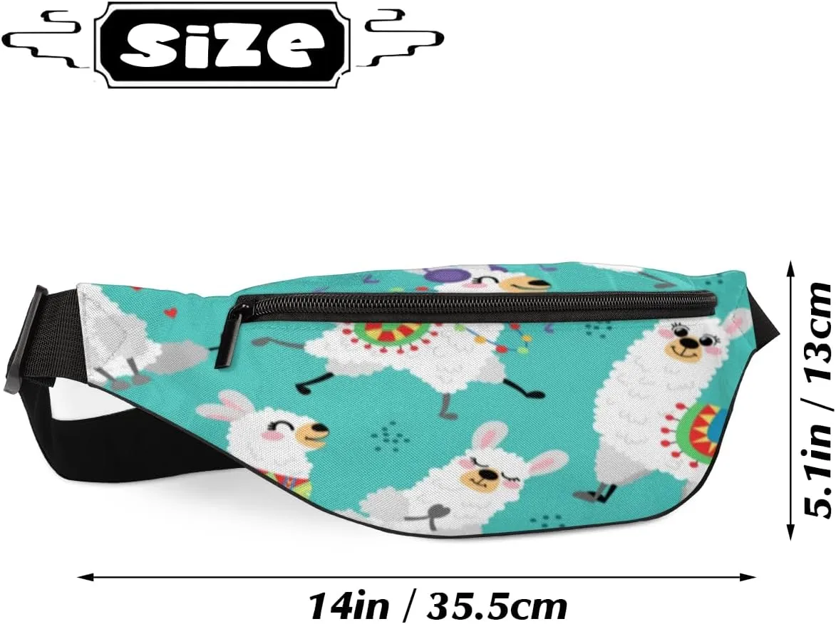 Fanny Pack for Women Men Cartoon Happy Sheeps Waist Pack Crossbody Bag with Adjustable Straps for Hiking Running Walking Travel Cycling