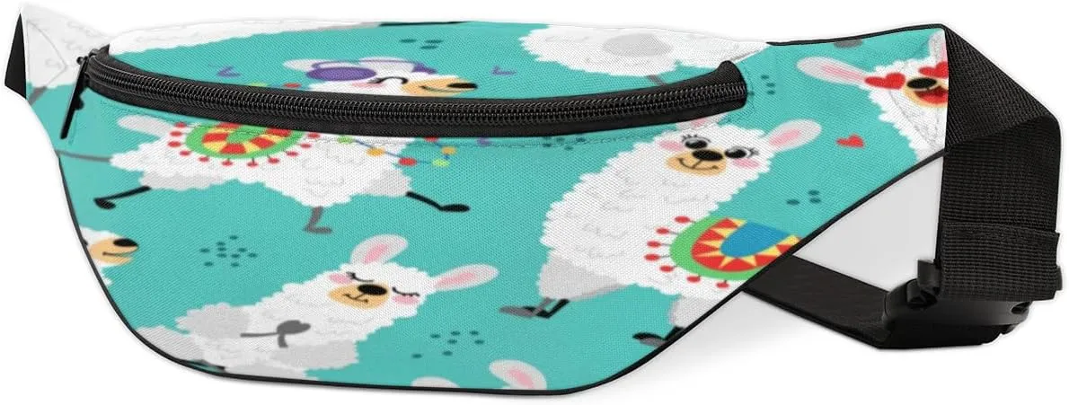 Fanny Pack for Women Men Cartoon Happy Sheeps Waist Pack Crossbody Bag with Adjustable Straps for Hiking Running Walking Travel Cycling