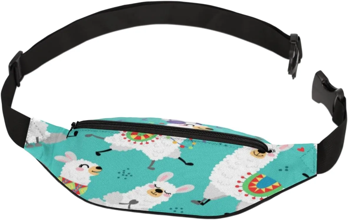Fanny Pack for Women Men Cartoon Happy Sheeps Waist Pack Crossbody Bag with Adjustable Straps for Hiking Running Walking Travel Cycling