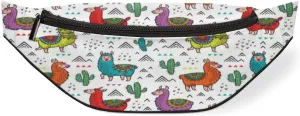 Fanny Pack for Women Men Cartoon Sheep Cactus Waist Pack Crossbody Bag with Adjustable Straps for Hiking Running Walking Travel Cycling