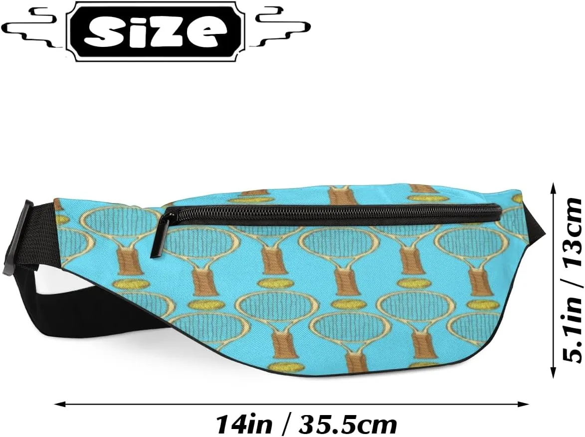 Fanny Pack for Women Men Cartoon Tennis Ball Waist Pack Crossbody Bag with Adjustable Straps for Hiking Running Walking Travel Cycling