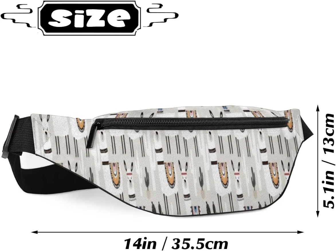 Fanny Pack for Women Men Sheep Cactus Waist Pack Crossbody Bag with Adjustable Straps for Hiking Running Walking Travel Cycling