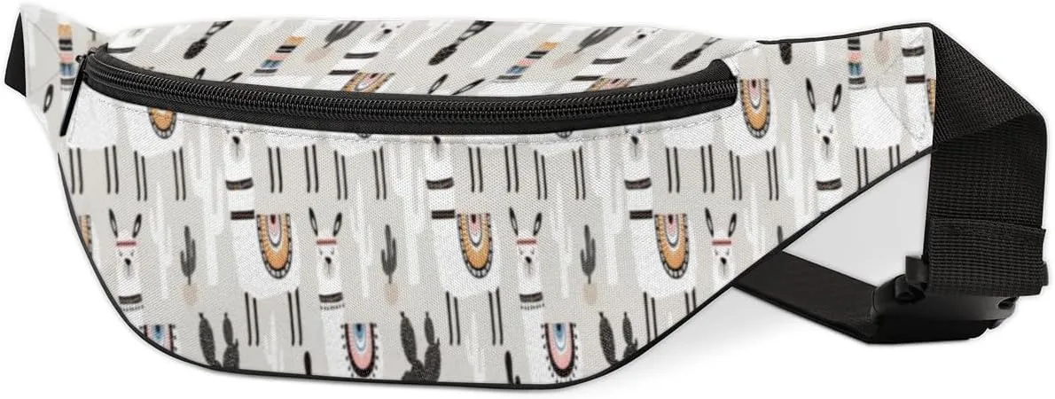 Fanny Pack for Women Men Sheep Cactus Waist Pack Crossbody Bag with Adjustable Straps for Hiking Running Walking Travel Cycling