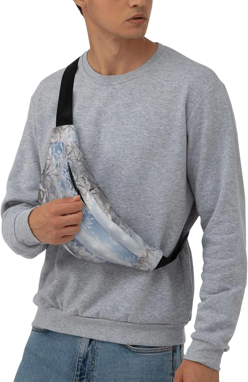 Fanny Pack for Women Men Snowflake Pine Tree Waist Bag Waterproof Belt Bag with Adjustable Strap