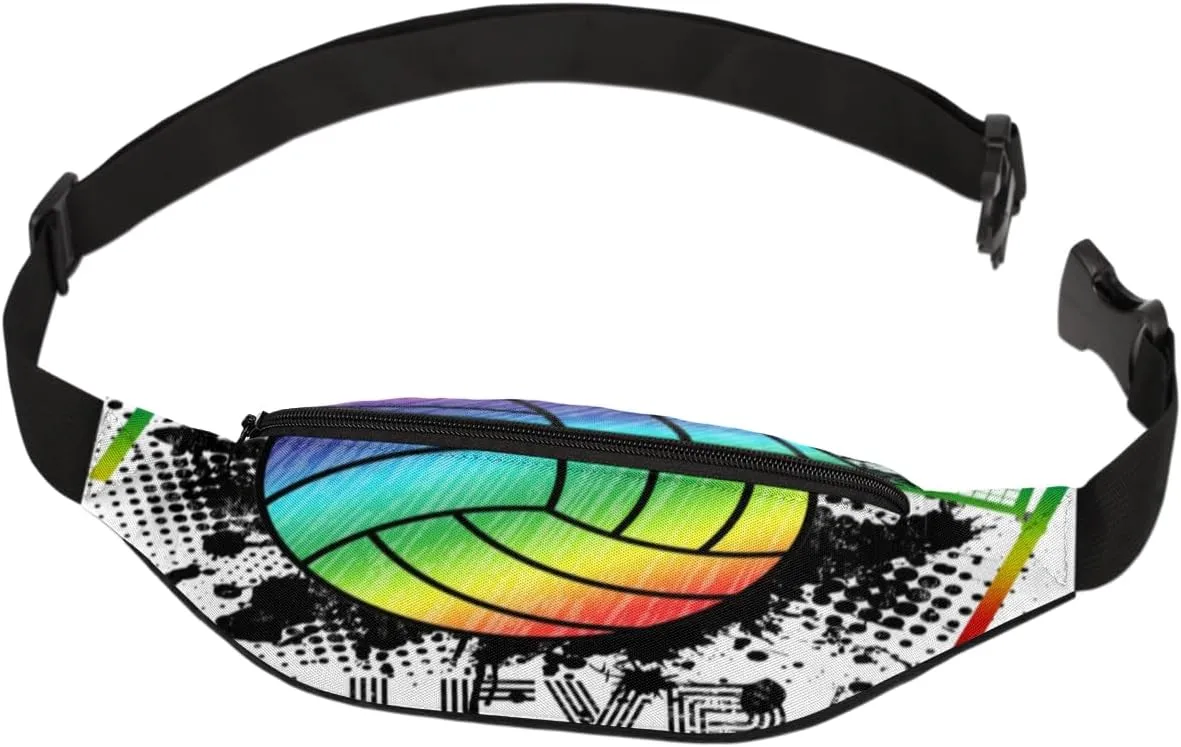 Fanny Pack for Women Men Volleyball Sport Waist Pack Crossbody Bag with Adjustable Straps for Hiking Running Walking Travel Cycling