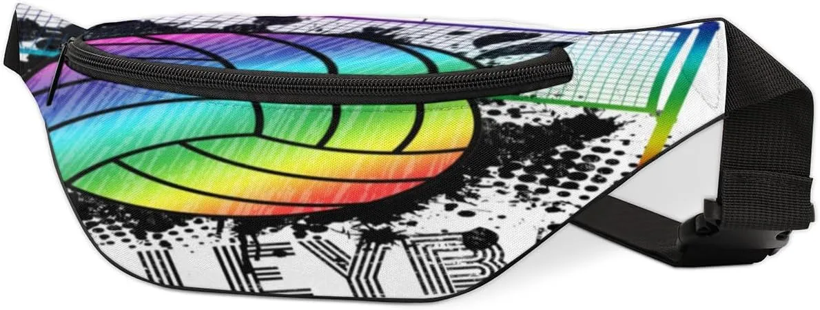 Fanny Pack for Women Men Volleyball Sport Waist Pack Crossbody Bag with Adjustable Straps for Hiking Running Walking Travel Cycling