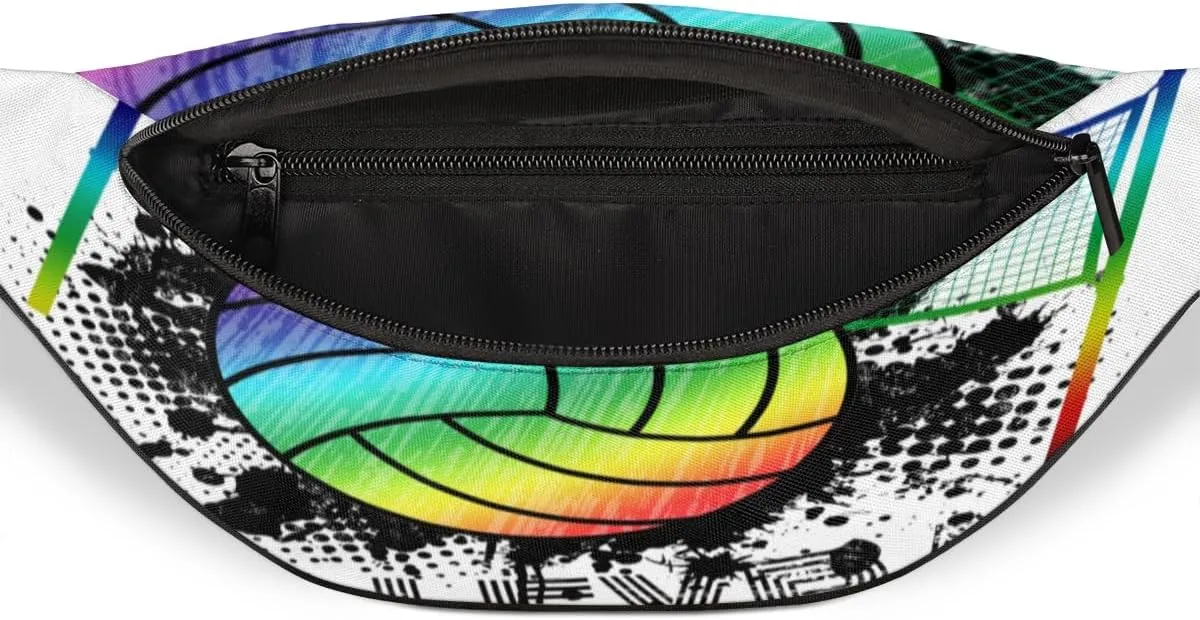 Fanny Pack for Women Men Volleyball Sport Waist Pack Crossbody Bag with Adjustable Straps for Hiking Running Walking Travel Cycling