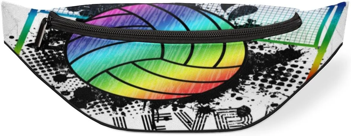 Fanny Pack for Women Men Volleyball Sport Waist Pack Crossbody Bag with Adjustable Straps for Hiking Running Walking Travel Cycling