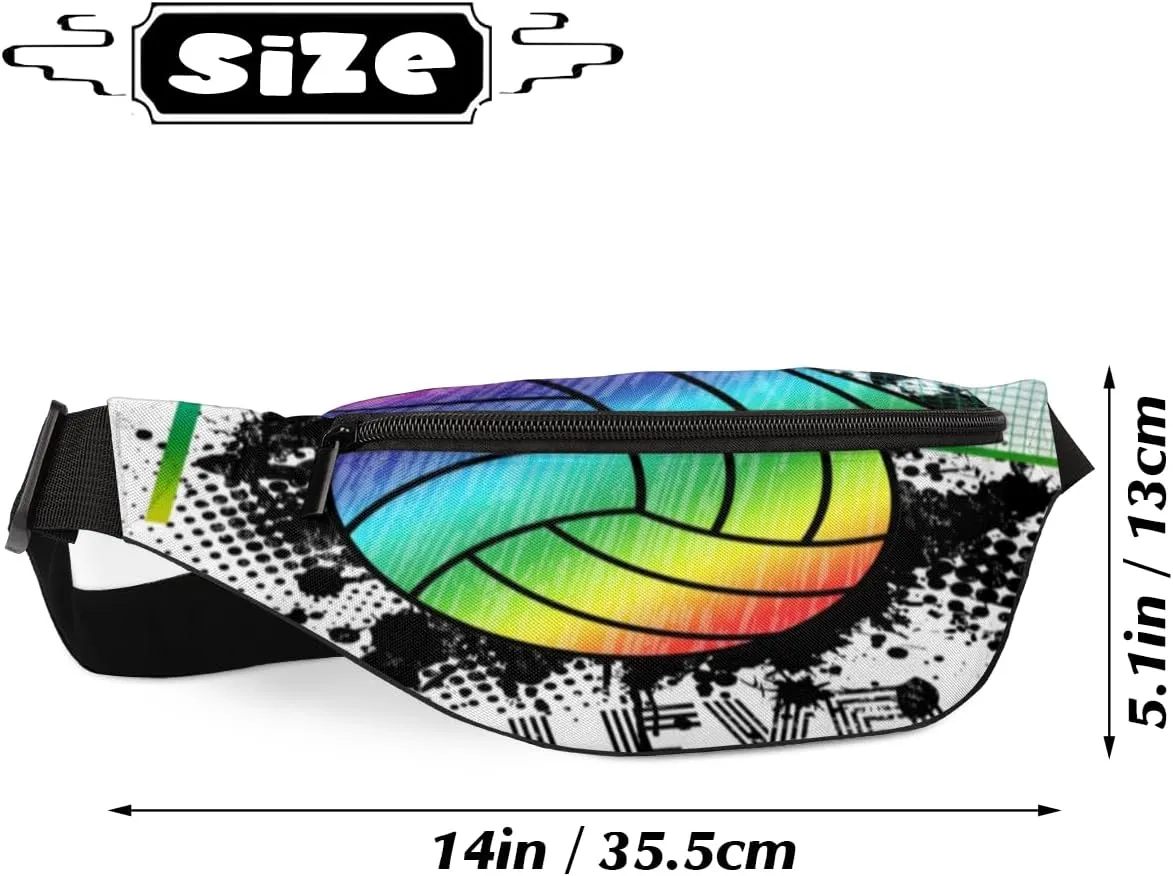 Fanny Pack for Women Men Volleyball Sport Waist Pack Crossbody Bag with Adjustable Straps for Hiking Running Walking Travel Cycling