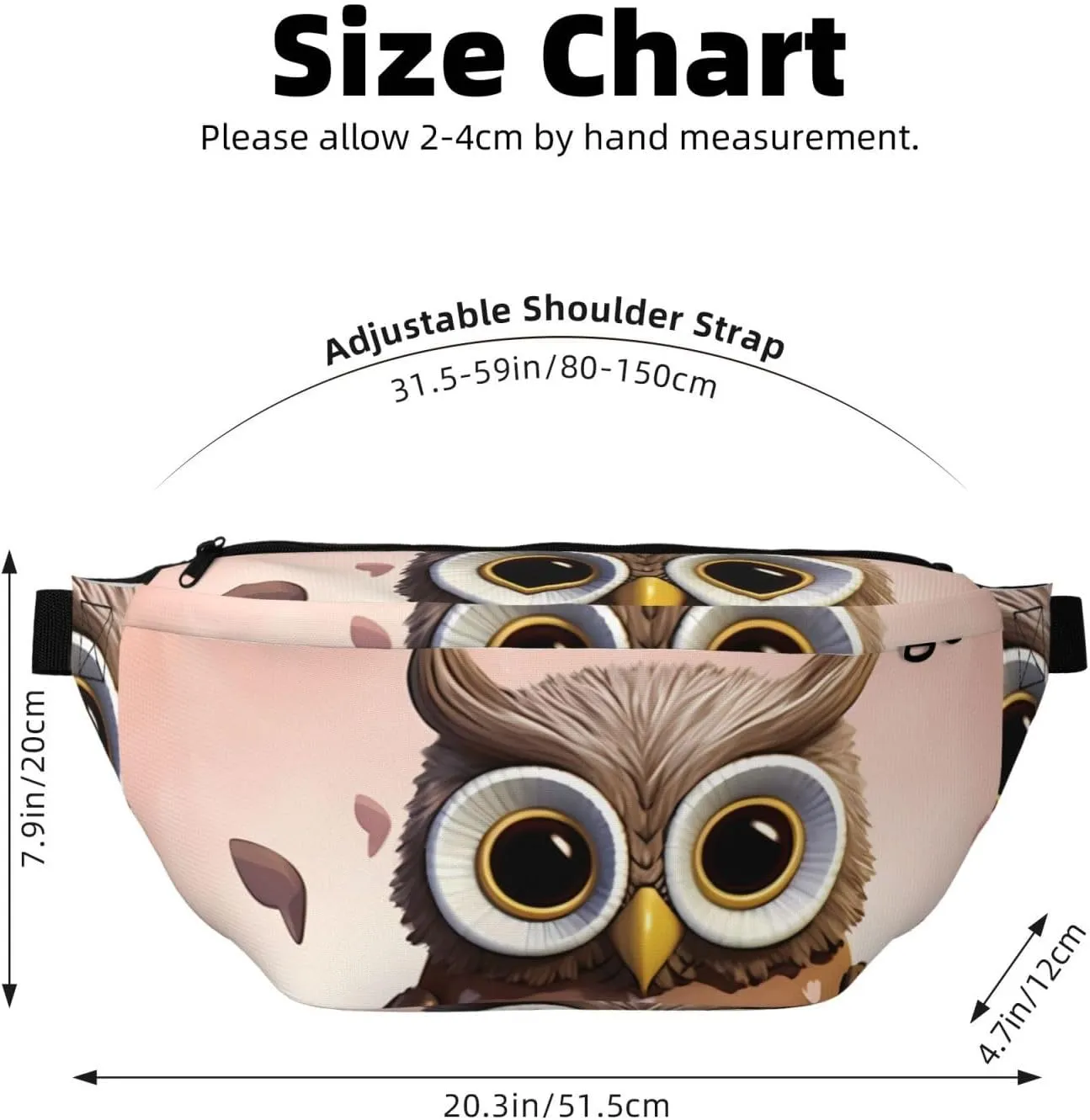 Fanny Pack for Women Men Waist Bag Waterproof Owl Lover Belt Bag with Adjustable Strap
