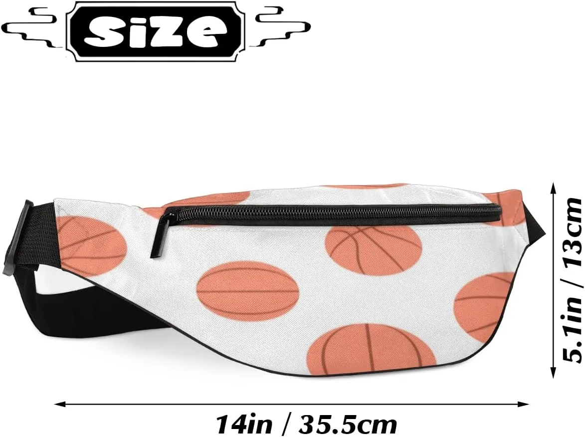 Fanny Pack for Women Men Waist Pack Cartoon Basketball Crossbody Bag with Adjustable Straps for Hiking Running Walking Travel Cycling