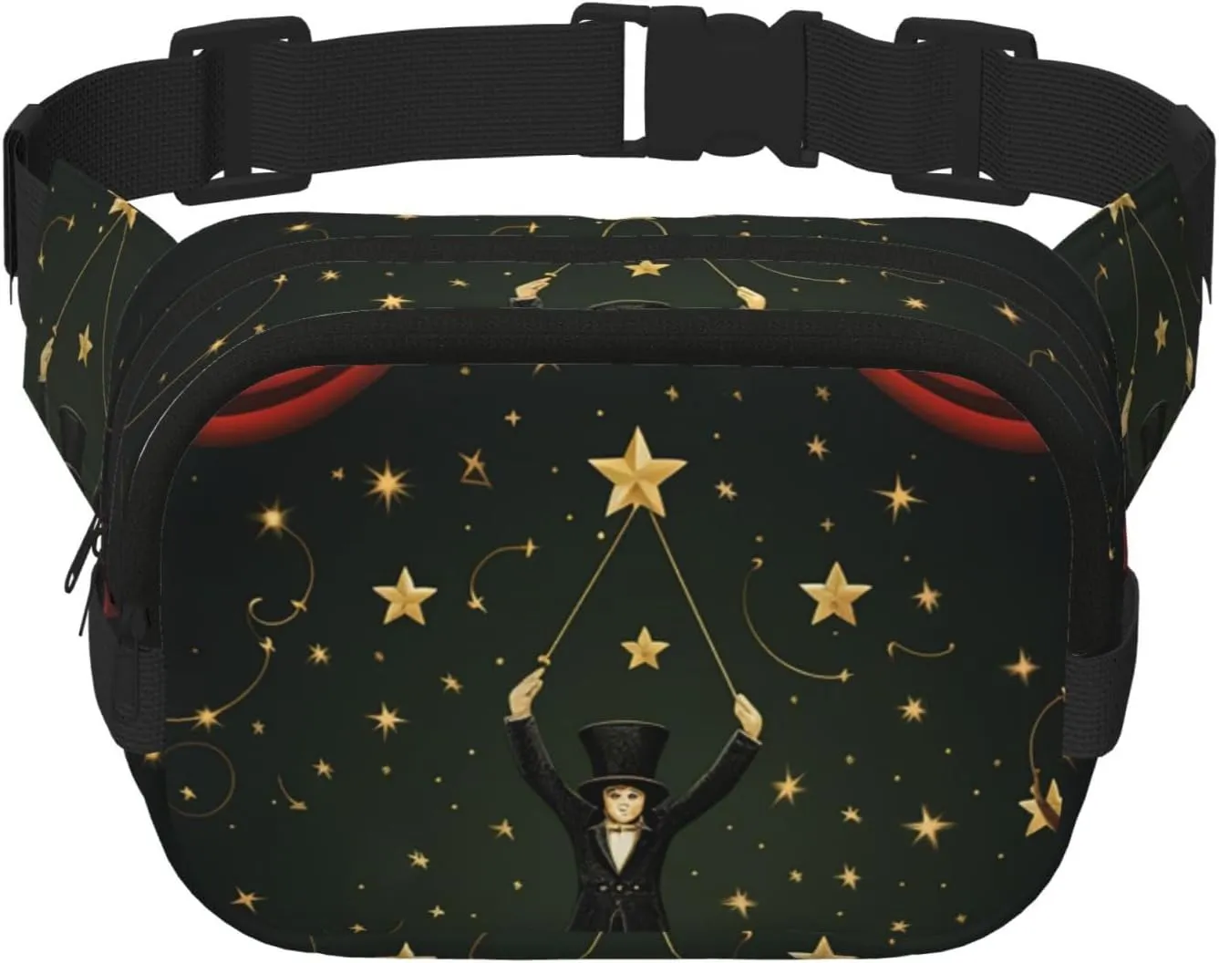 Fanny Pack For Women Men Waterproof Adjustable Belt Bags Waist Pack Fashion Crossbody Bags Magic Show Bum Bag For Running Workout Hiking Traveling