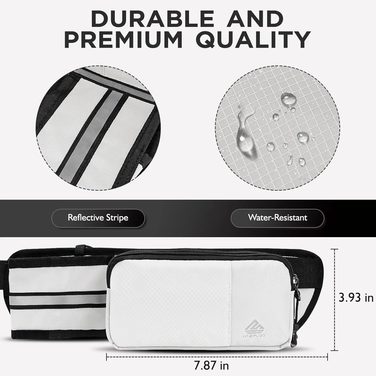 Fanny Pack for Women Men with Water Bottle Holder,Waist Bag for Hiking,Travel,Running,Dog Walking,Workout,Cycling (White)