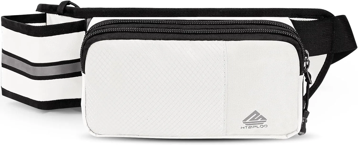 Fanny Pack for Women Men with Water Bottle Holder,Waist Bag for Hiking,Travel,Running,Dog Walking,Workout,Cycling (White)