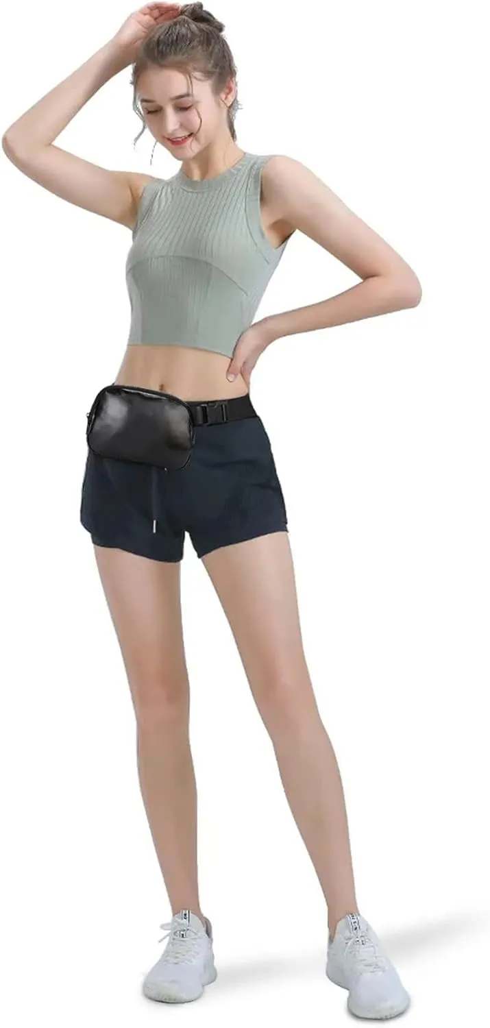 Fanny Pack for Women Teen Girls, Small Belt Bag 1L with Adjustable Strap 32" to 51", Crossbody Bag Water-resistant for Travel Gym Sport Running, Fashion Waist Bag for Mothers Day Gifts