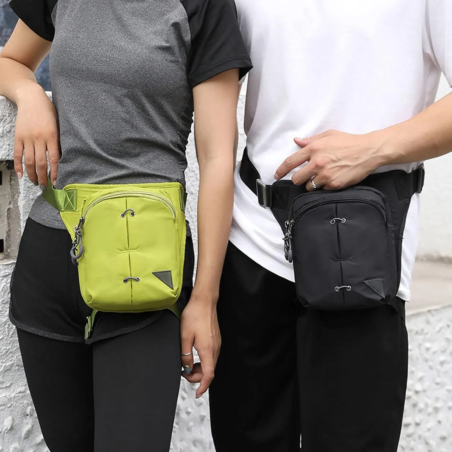 Fanny Pack Nylon Waist Bag Unisex Leg Bags， Waterproof Waistpack ，Motorcycle Travel Drop Belt Pouch， Shoulder Crossbody Bag Waist Pack(Black)