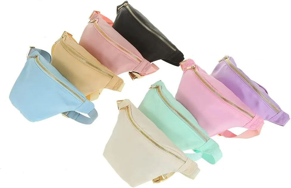 Fanny Pack Nylon Waist Pack for Women Men Crossbody Bag Everywhere Belt Bag (Beige)