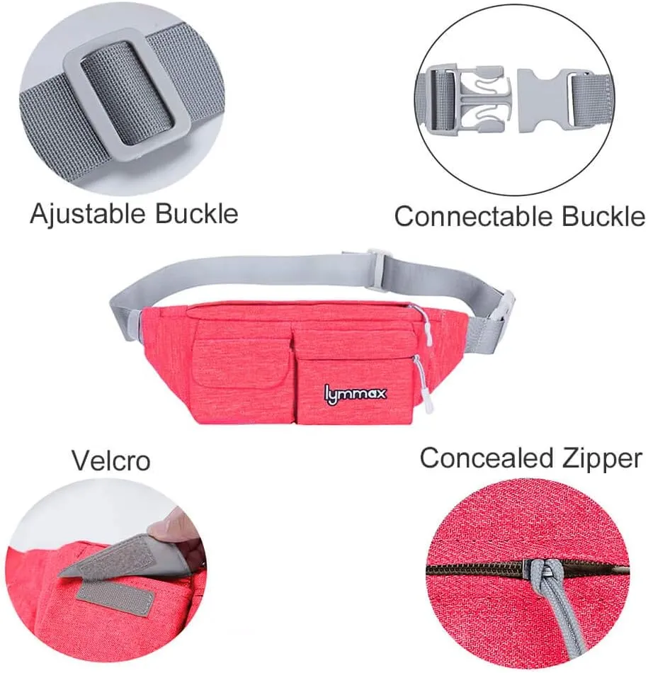 Fanny Pack Waist Bag 4 Pockets Running Belt Adjustable Water Resistant Waist Pack for Men Women Workout Travel Large Capacity