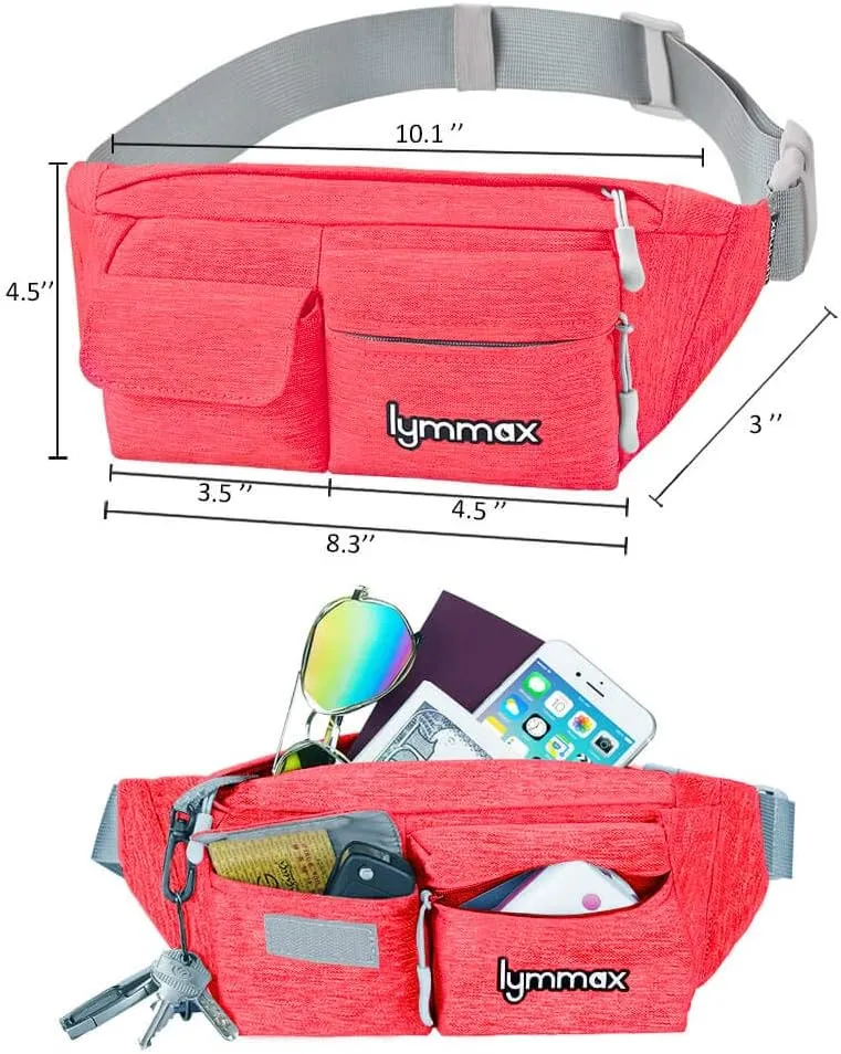 Fanny Pack Waist Bag 4 Pockets Running Belt Adjustable Water Resistant Waist Pack for Men Women Workout Travel Large Capacity