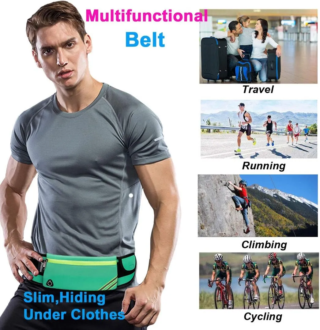 Fanny Pack Waist Pack,Running Belt for Phone,Cool Gifts Presents ideas for Runners Mom Christmas,Travel Money Belt Cell Phone Holder for Dog Walking, Fitness, Exercise, Hiking Lake Blue