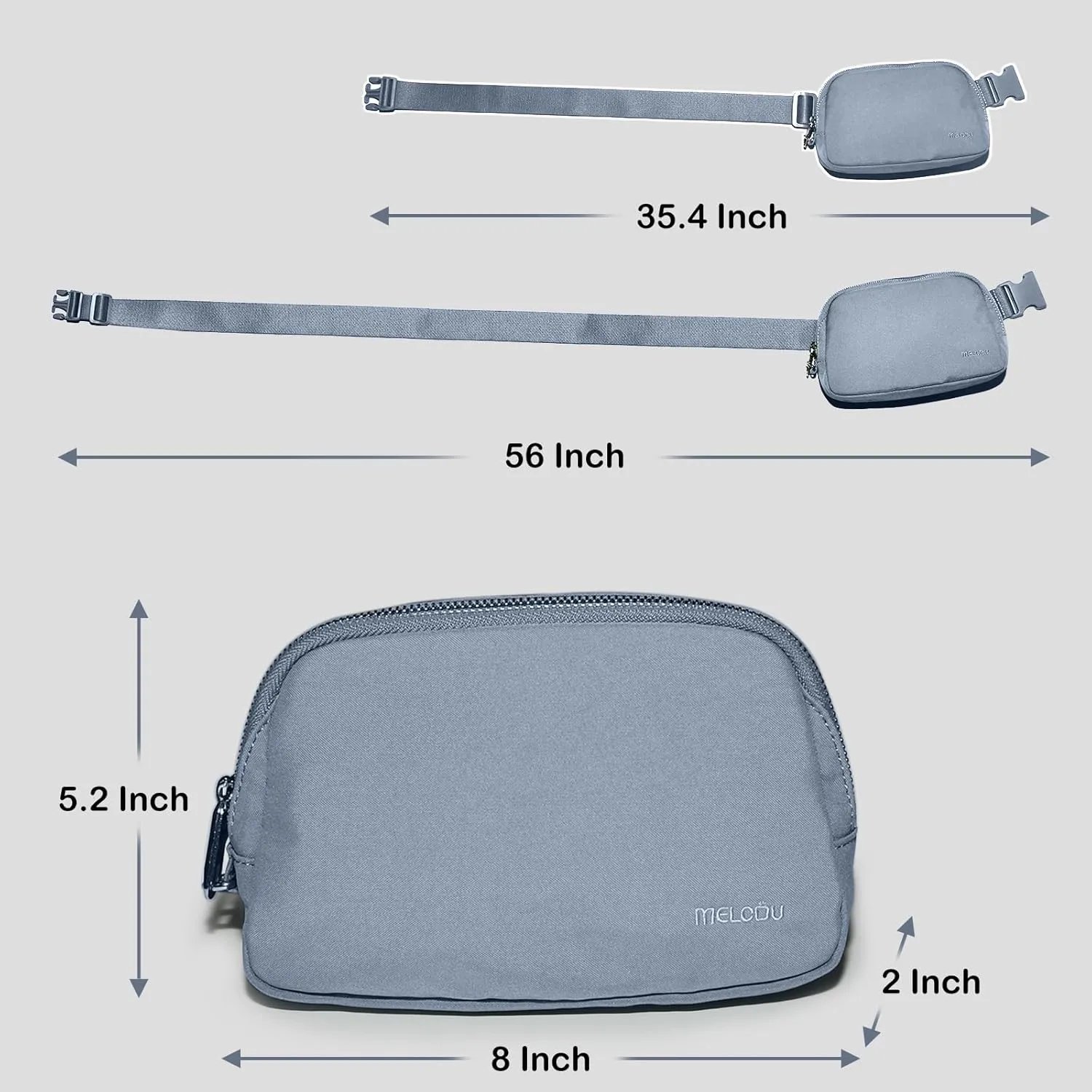 Fanny Pack with Anti Theft for Women Men, Unisex Small Crossbody Belt Bag for Traveling Hiking Running Workout, Everywhere Waist Bag Pack with Adjustable Strap-Haze Blue